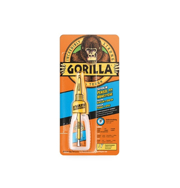 Gorilla Superlim 12gr m/pensel og dyse